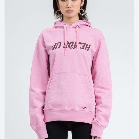 Helmut Lang Heads Up Pink Hoodie